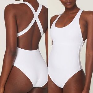 Andie Swim The Tulum One-Piece Swimsuit White M Medium Tall NWT